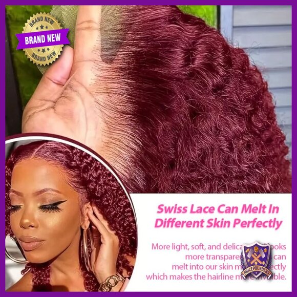 13x4 Lace Front Wig Human Hair Deep Curly Bob 200% Density Pre Plucked main image 5
